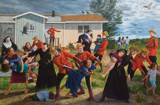 &quot;The Scream&quot;, a painting by Cree artist Kent Monkman, depicts the history of Canada's residential school system and the despair it created