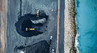 Aerial view of a coal mine in Spain