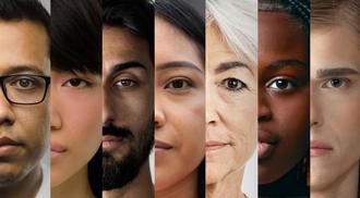 Slices of photographed faces