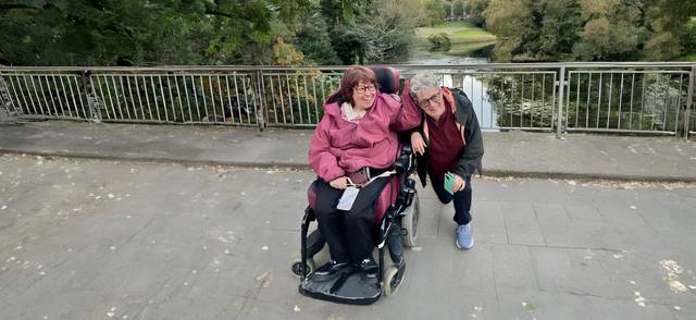 Professors Heidi Janz (left) and Michelle Stack in Bremen, Germany in September 2023 where they held a workshop on ableism.
