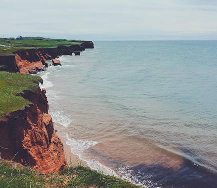 The coast of the Magdalen Islands of Quebec