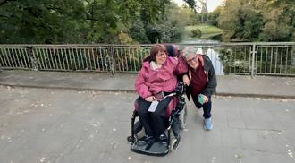 Professors Heidi Janz (left) and Michelle Stack in Bremen, Germany in September 2023 where they held a workshop on ableism.