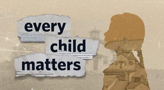 A photo of a girl's silhouette with the title 'Every Child Matters'.