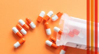 A bottle of prescription pills to treat a chronic disease.